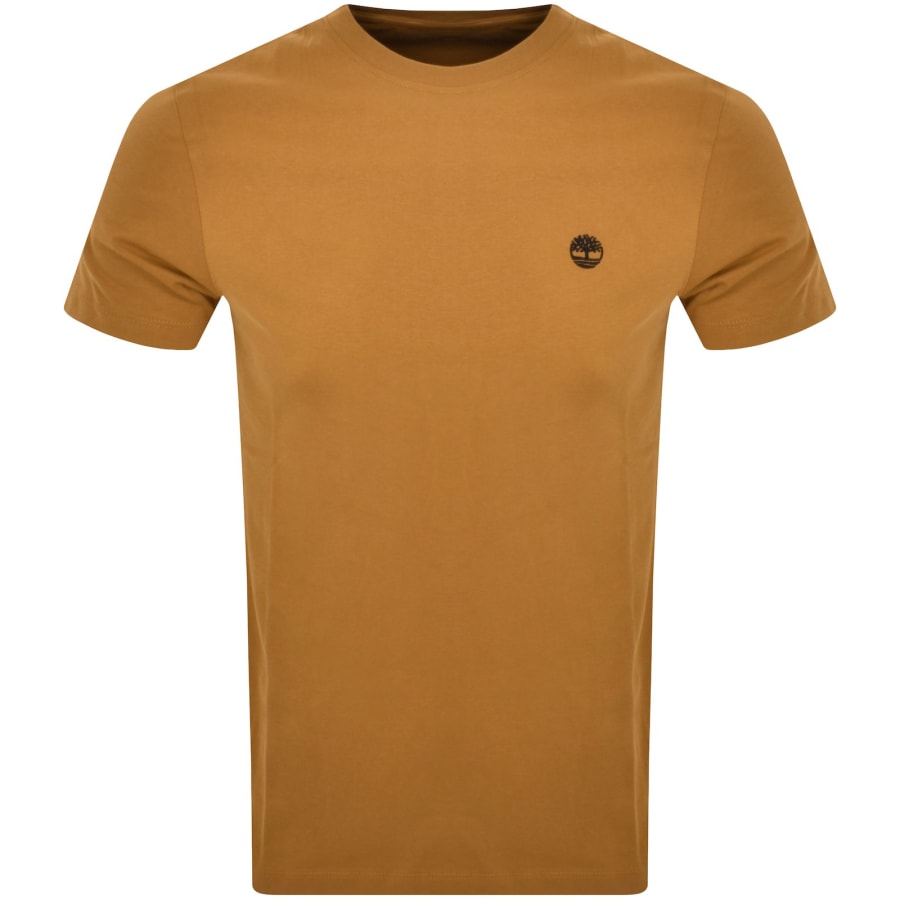 Timberland Badge Logo T Shirt Brown